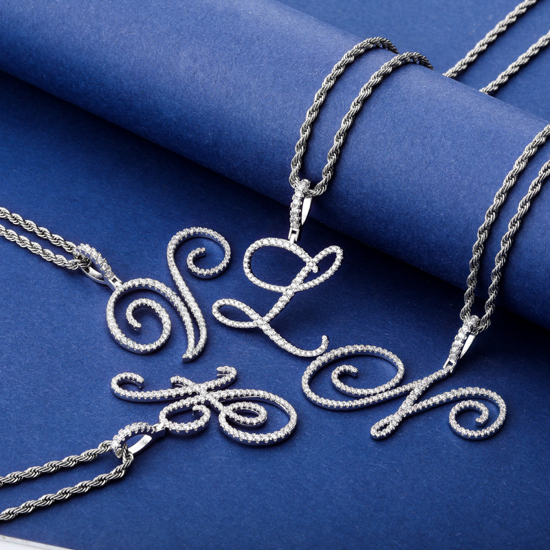 Vintage Fashion Font - Zawieszka z literami A-Z w stylu