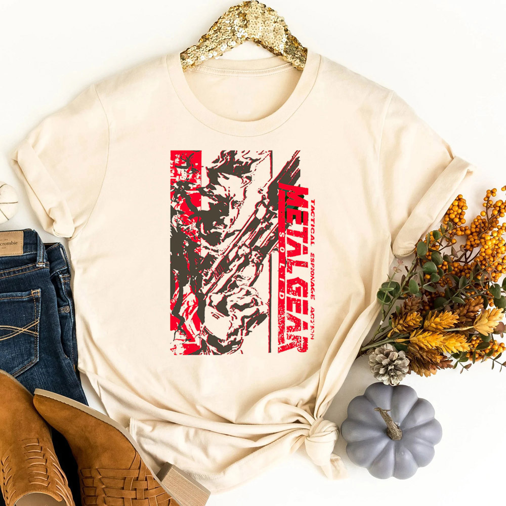 Vintage Fashion For Sale - Koszulka Metal Gear Solid, młodzieżowa, cutecore,