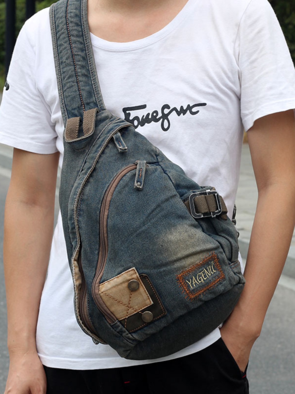 Retro Denimowa Torba Crossbody – Vintage Fashion Model recenzja i cena