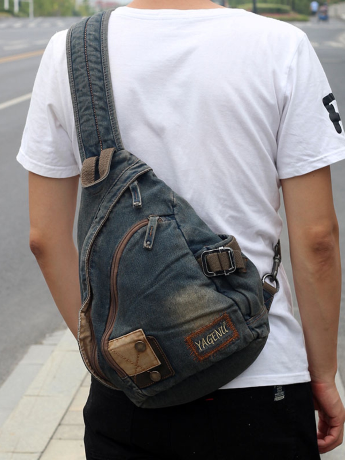 Retro Denimowa Torba Crossbody – Vintage Fashion Model recenzja i cena